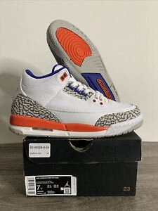 Air Jordan 3 Knicks White Old Royal-University Orange-Tech Grey photo review
